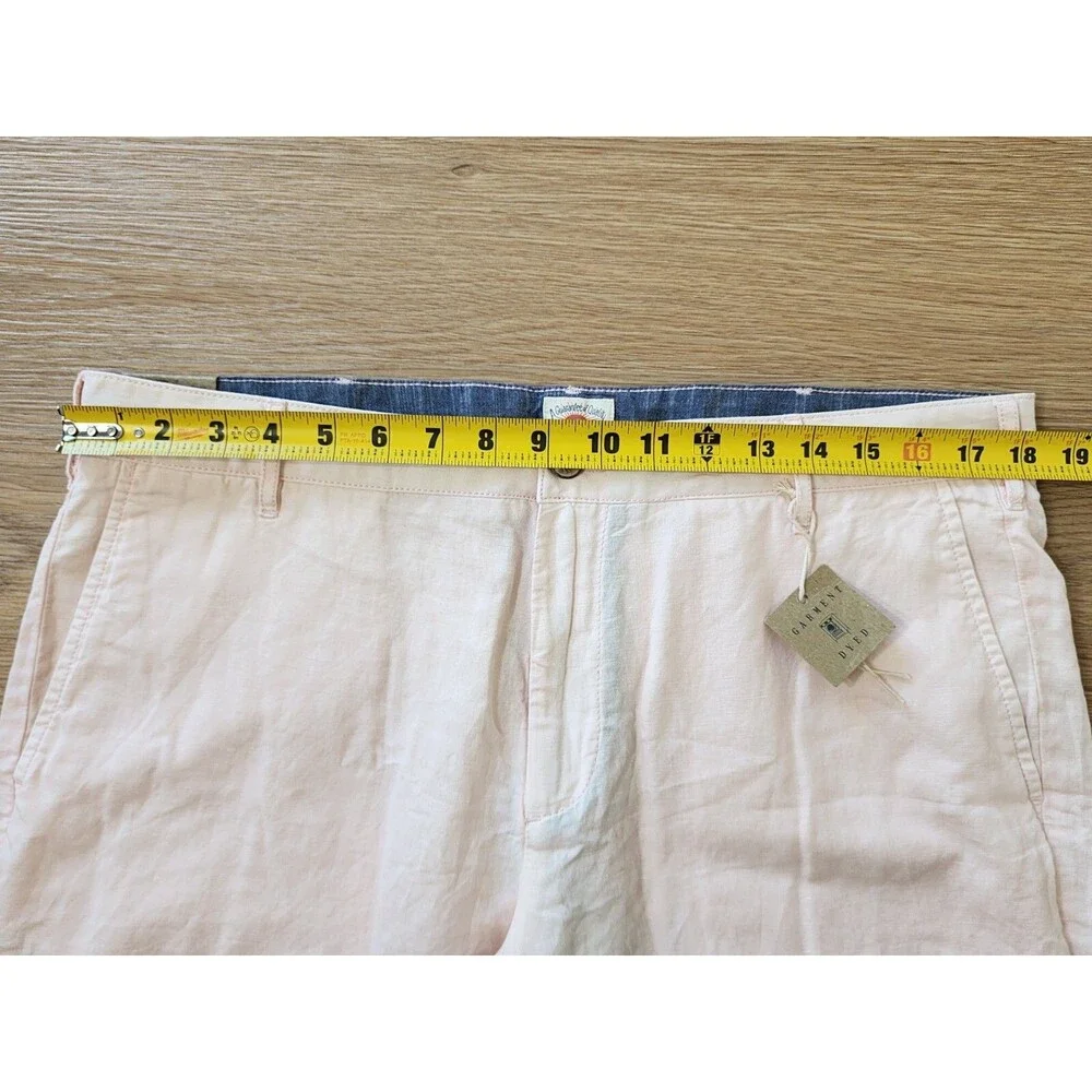 Faherty Shorts Mens 34 (Actual 36) Linen Malibu Pink Preppy Golf Pockets Resort